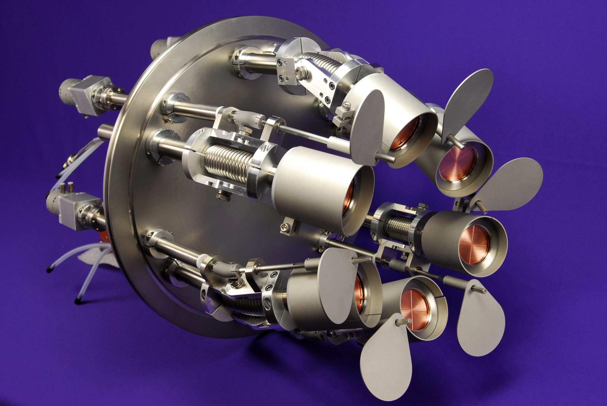 Six Cathode Cluster Mounted on ISO Flange.jpg | angstromsciences